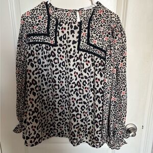 Maurices Black and Pink Leopard Print Blouse